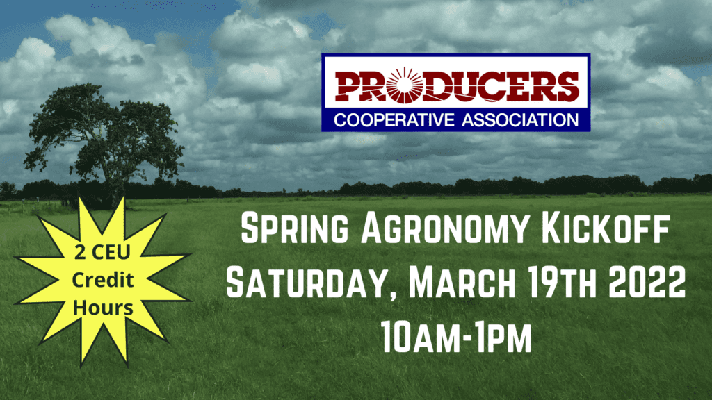 Please join us for our Spring Agronomy Kickoff. This educational